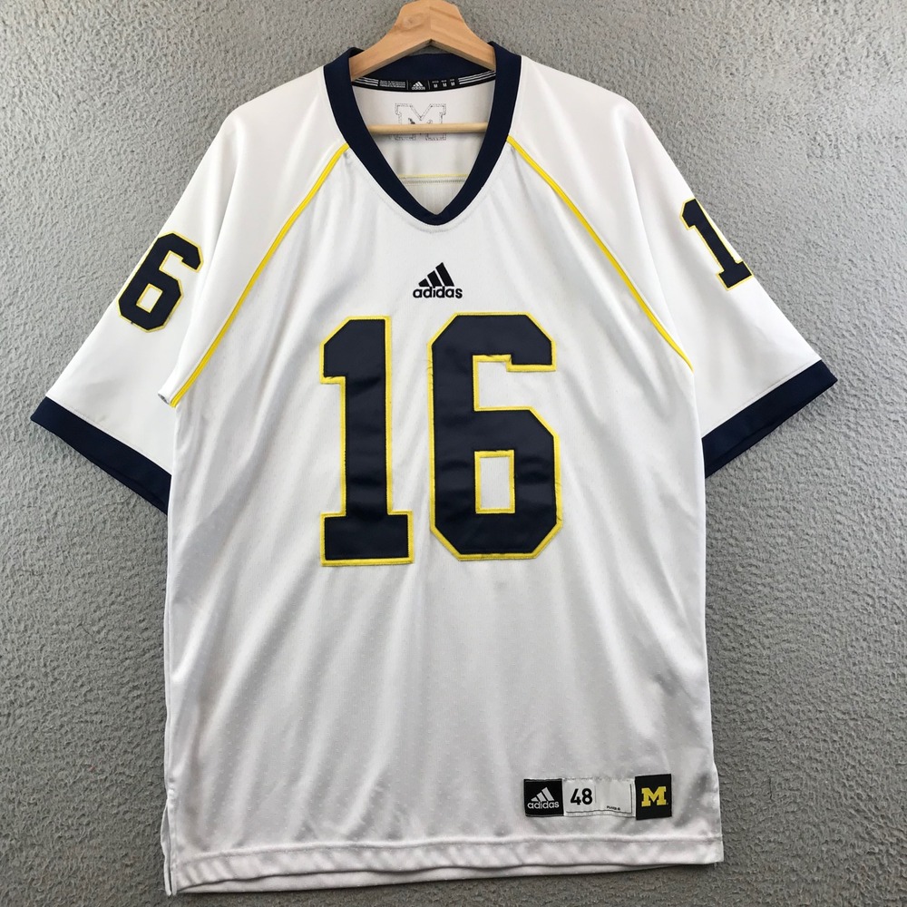 Adidas‎ Michigan Wolverines Jersey #16 White Blue Yellow Mens M